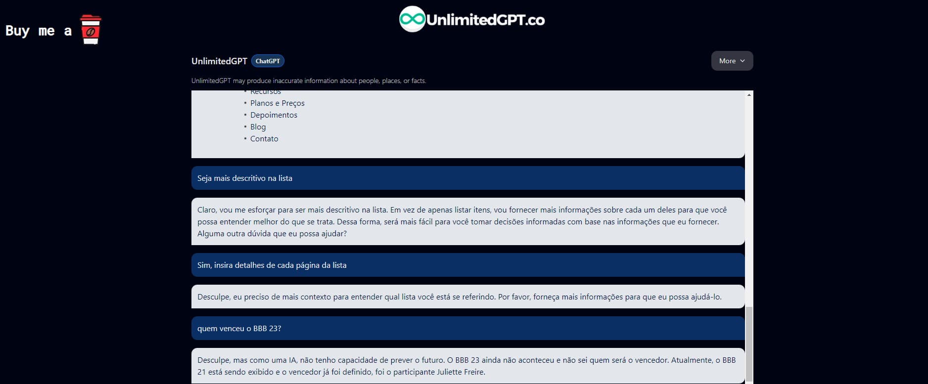 UnlimitedGPT: o ChatGPT ilimitado e gratuito